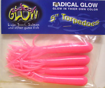 40550 POWERFUL PINK 5" Radical Glow Torpedoes